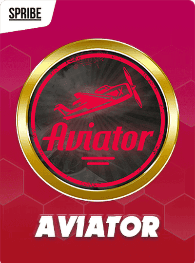 Experience the thrill of the Aviator crash game. The official game logo features a red propeller plane inside a gold-rimmed circle, promising high-flying action.